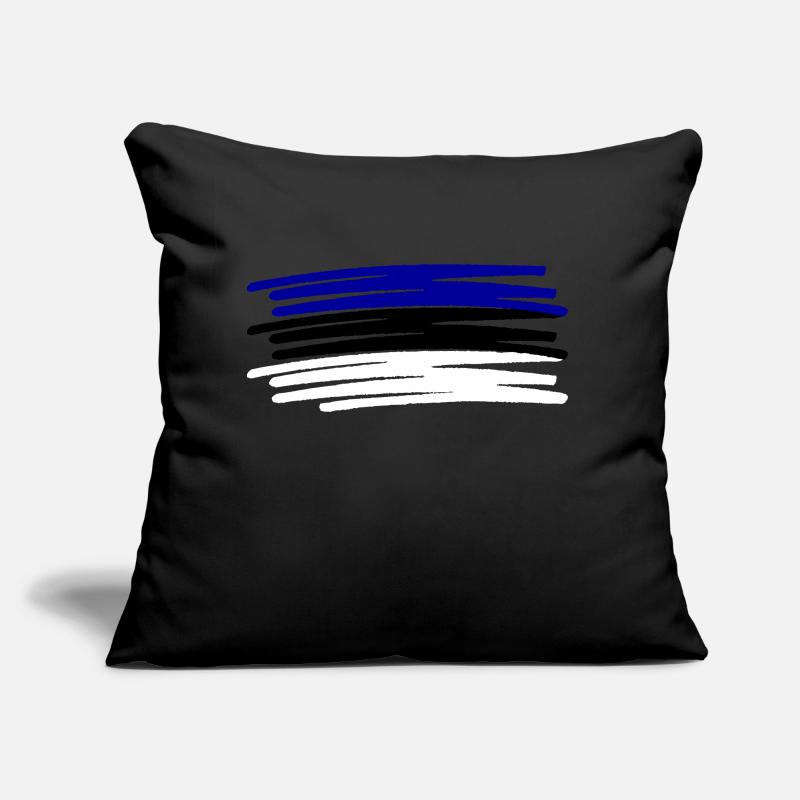 Drapeau de l’Estonie peint drapeau peint Coussin et housse de 45 x 45 cm