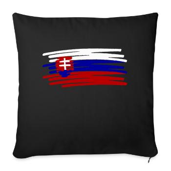 Slovakia Slovakia flag painted painted - Sofa pillow with filling 45cm x 45cm - black - Front