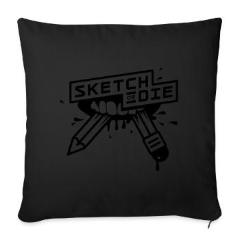 Sketch or Die Mouth (BW edition) - Sofa pillow with filling 45cm x 45cm - black - Front