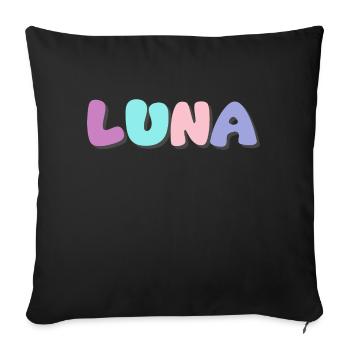 Name - Luna - Sofa pillow with filling 45cm x 45cm - black - Front