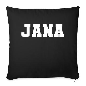 Name - Jana - Sofa pillow with filling 45cm x 45cm - black - Front