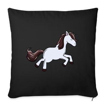 Pony Horse Horses Ross Gaul Kids Girls Pony Farm - Sofa pillow with filling 45cm x 45cm - black - Front