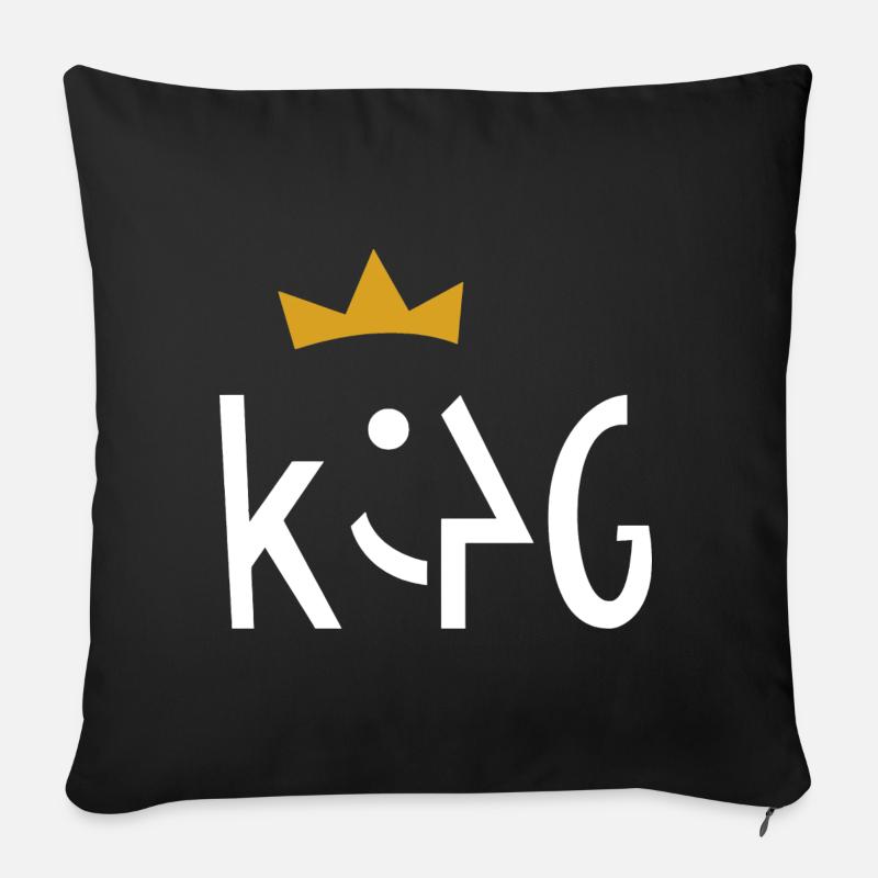 King - König - Sofakissen mit Füllung 45 x 45 cm - Schwarz