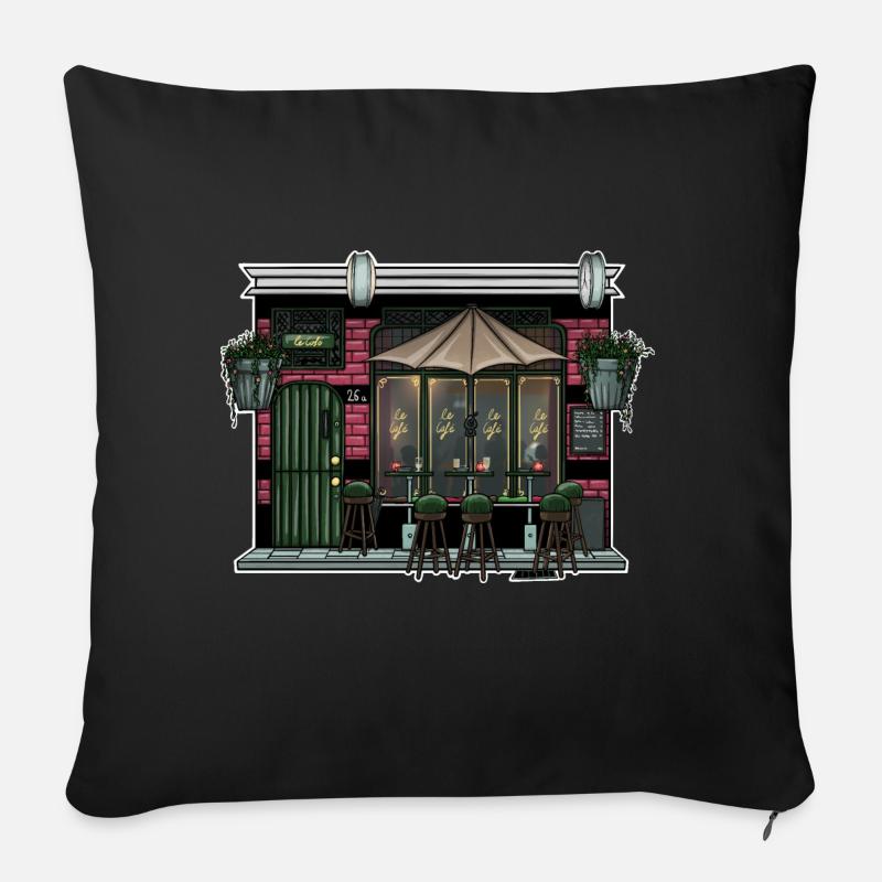 Le Café - Coussin et housse de 45 x 45 cm - noir