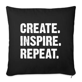 Create Inspire Repeat - Sofakissen mit Füllung 45 x 45 cm - Schwarz - Vorne