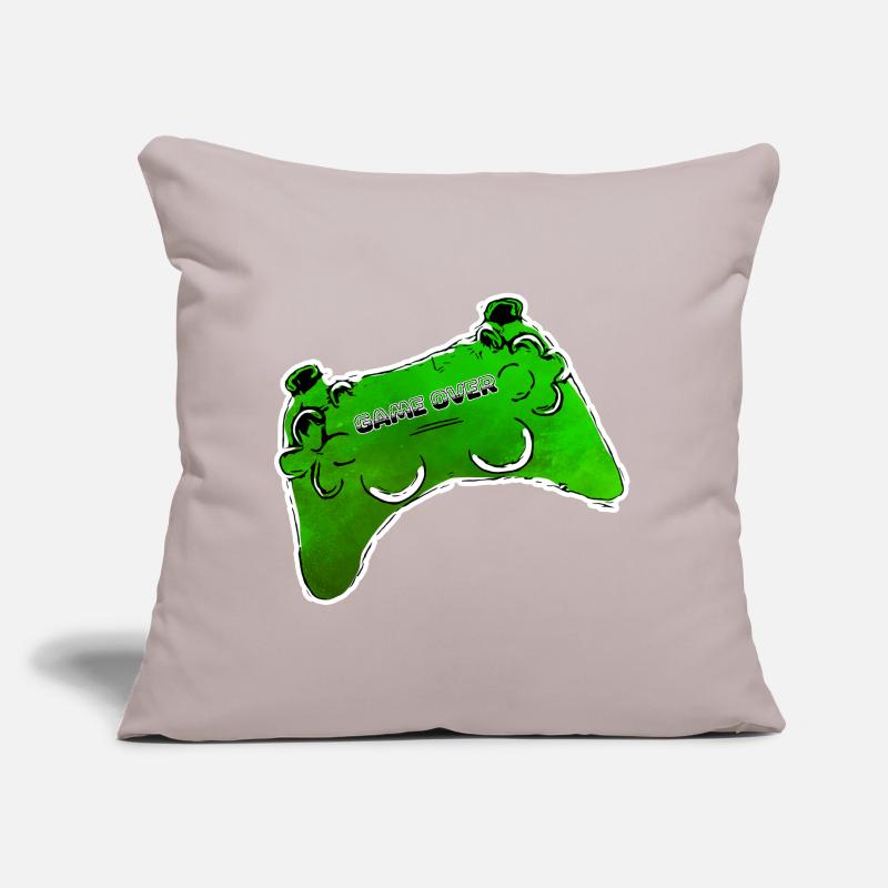 green comic controller with text GAME OVER Sofa pillow with filling 45cm x 45cm