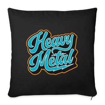 Heavy Metal Rétro Script - Coussin et housse de 45 x 45 cm - noir - Devant