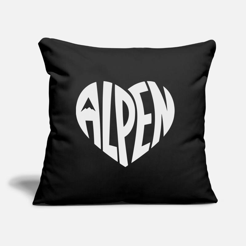 Alpen Herzdesign - Designfarbe variabel Sofakissen mit Füllung 45 x 45 cm