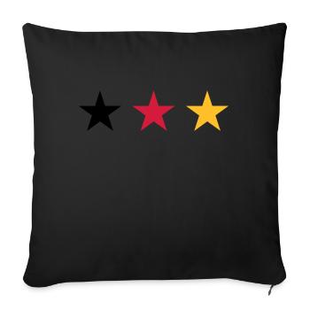 Allemagne trois étoiles dans Noir Rouge Or - Coussin et housse de 45 x 45 cm - noir - Devant