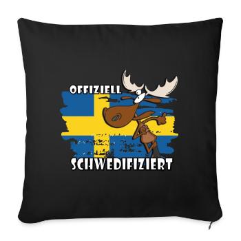 Schwedifiziert - Schweden - Sofakissen mit Füllung 45 x 45 cm - Schwarz - Vorne