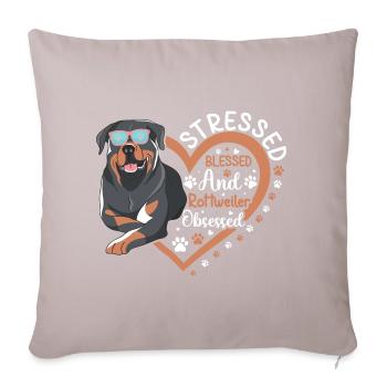Gesegneter Rottweiler Besessener Lustiger - Sofakissen mit Füllung 45 x 45 cm - helles Taupe - Vorne