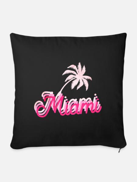 Miami Florida - Sofakissen mit Füllung 45 x 45 cm - Schwarz