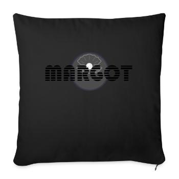 Margot typographie noir - d'origine Latine - perle - Coussin et housse de 45 x 45 cm - noir - Devant