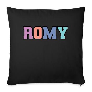 Name - Romy - Sofakissen mit Füllung 45 x 45 cm - Schwarz - Vorne