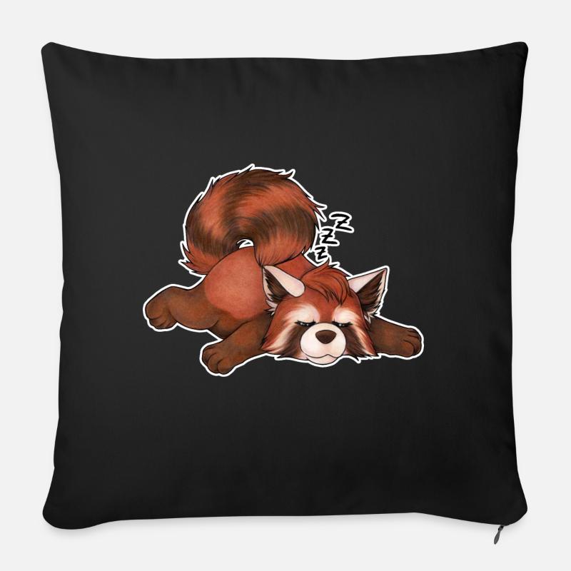 Niedlicher schlafender Kleiner Panda Geschenk - Sofakissen mit Füllung 45 x 45 cm - Schwarz