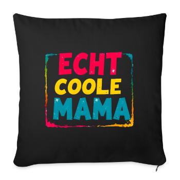 Coole Mama Muttertag lustiger Spruch Geschenk - Sofakissen mit Füllung 45 x 45 cm - Schwarz - Vorne