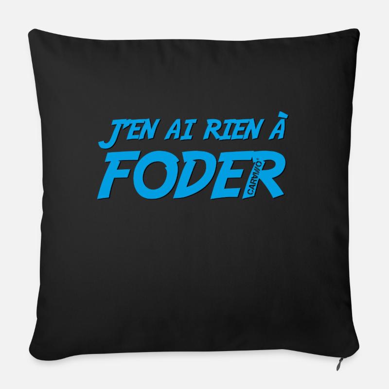 650628 142398256 J en ai rien a foder Bleu - Coussin et housse de 45 x 45 cm - noir