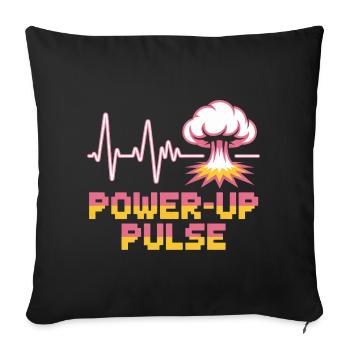 Power Up Pulse Pop Culture Rétro Jeu vidéo - Coussin et housse de 45 x 45 cm - noir - Devant
