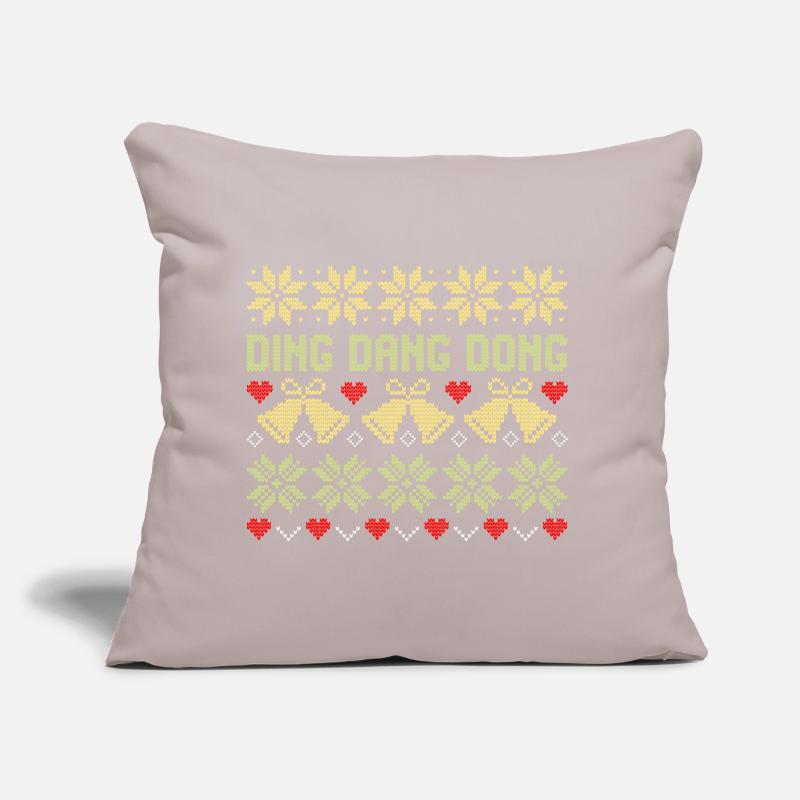 Clochette en flocon de neige à motif de pull de Noël moche Coussin et housse de 45 x 45 cm