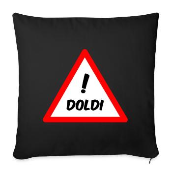 Attention Doldi! - Sofa pillow with filling 45cm x 45cm - black - Front