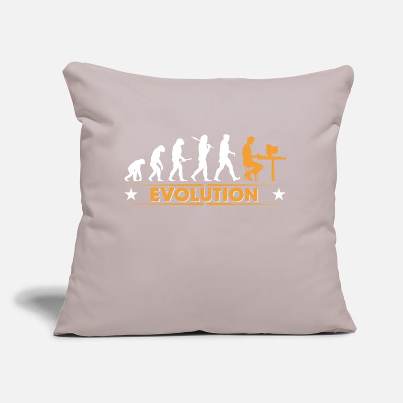 Computer Nerd Evolution - orange/weiss Sofa pillow with filling 45cm x 45cm
