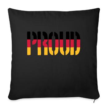 Proud Allemagne Drapeau, fier de l'Allemagne - Coussin et housse de 45 x 45 cm - noir - Devant