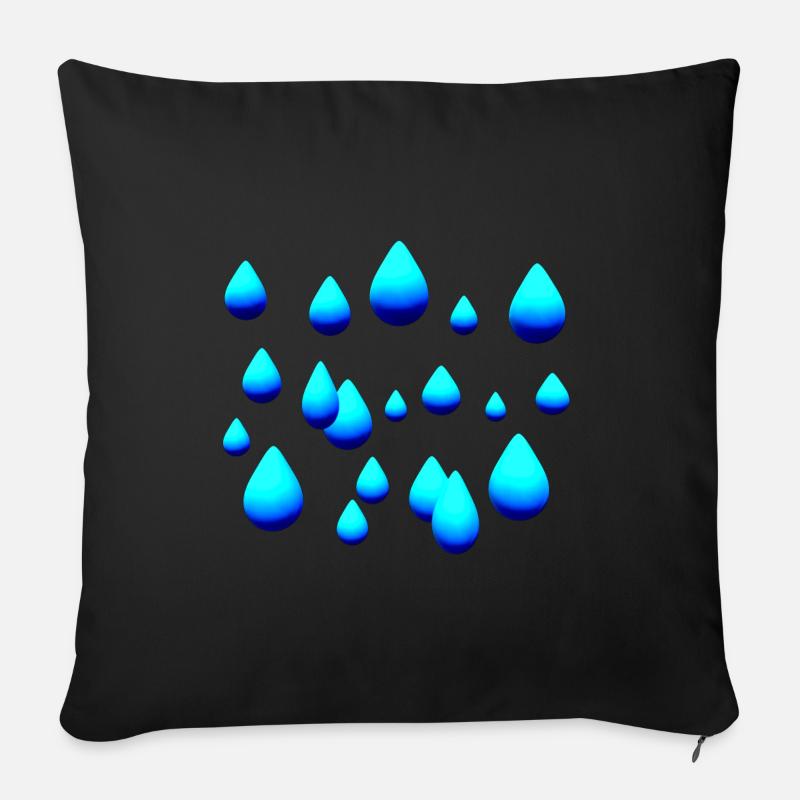 raindrop pattern - Sofa pillow with filling 45cm x 45cm - black