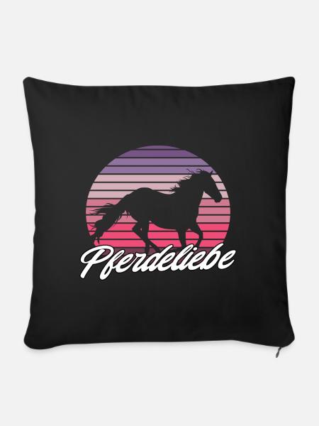 Pferd Pferdeliebe - Sofakissen mit Füllung 45 x 45 cm - Schwarz