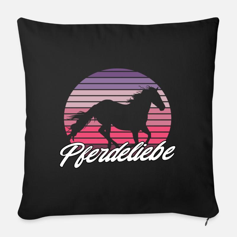 Pferd Pferdeliebe - Sofakissen mit Füllung 45 x 45 cm - Schwarz