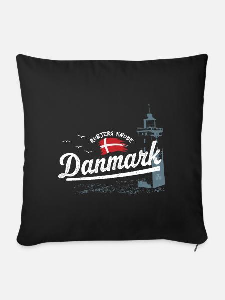 Danmark - Rubjerg Knude - Dänemark - Sofakissen mit Füllung 45 x 45 cm - Schwarz
