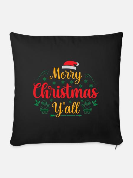 Merry Christmas Y'all - Sofakissen mit Füllung 45 x 45 cm - Schwarz