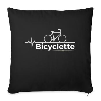 Bicyclette - Coussin et housse de 45 x 45 cm - noir - Devant