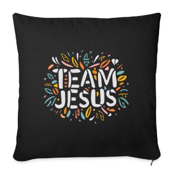 Ich bin Jesus – bunte Botschaft - Sofakissen mit Füllung 45 x 45 cm - Schwarz - Vorne