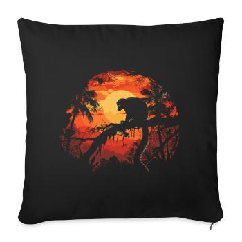Lémurien Lémurien catta Lémur de Madagascar - Coussin et housse de 45 x 45 cm - noir - Devant