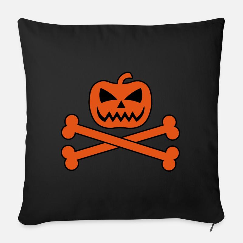 Pumpkin Skull - Sofa pillow with filling 45cm x 45cm - black