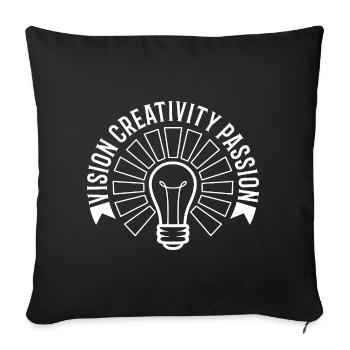 Vision Creativity Passion - Sofa pillow with filling 45cm x 45cm - black - Front