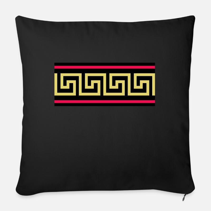 Mäander - Sofakissen mit Füllung 45 x 45 cm - Schwarz