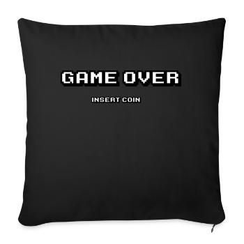 Game over insert coin - Sofa pillow with filling 45cm x 45cm - black - Front