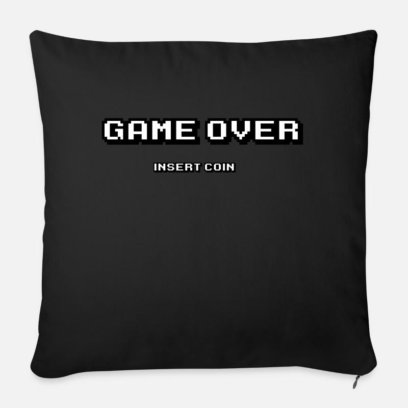 Game Over insert coin - Sofakissen mit Füllung 45 x 45 cm - Schwarz