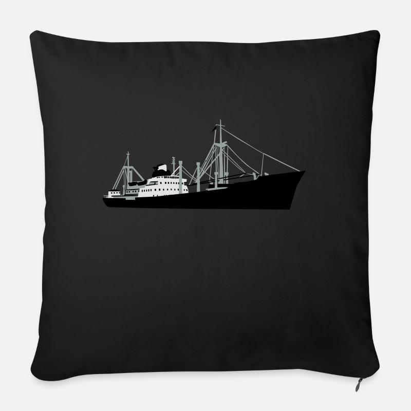 Schiff - MS F. Freiligrath - Sofakissen mit Füllung 45 x 45 cm - Schwarz