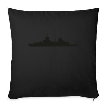 Fregatte F125 (black) Baden-Württemberg Klasse - Sofakissen mit Füllung 45 x 45 cm - Schwarz - Vorne