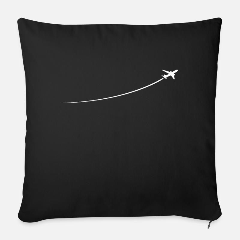 Minimalistisches Flugzeug - Sofakissen mit Füllung 45 x 45 cm - Schwarz