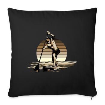 Standup Paddleboarding - SUP - Sofakissen mit Füllung 45 x 45 cm - Schwarz - Vorne
