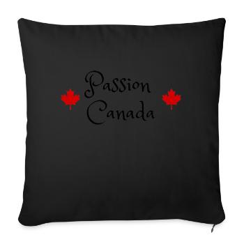 passion canada montreal voyage vacances quebec - Coussin et housse de 45 x 45 cm - noir - Devant