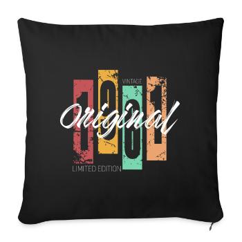 1961 Vintage Retro Anniversaire - Coussin et housse de 45 x 45 cm - noir - Devant