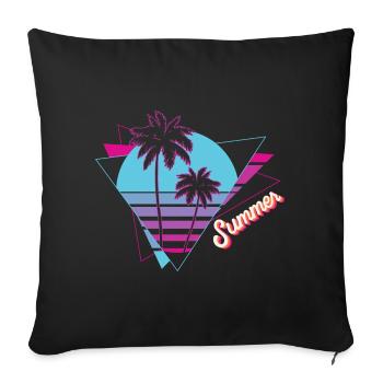 Été - Été Sun Palms - Coussin et housse de 45 x 45 cm - noir - Devant