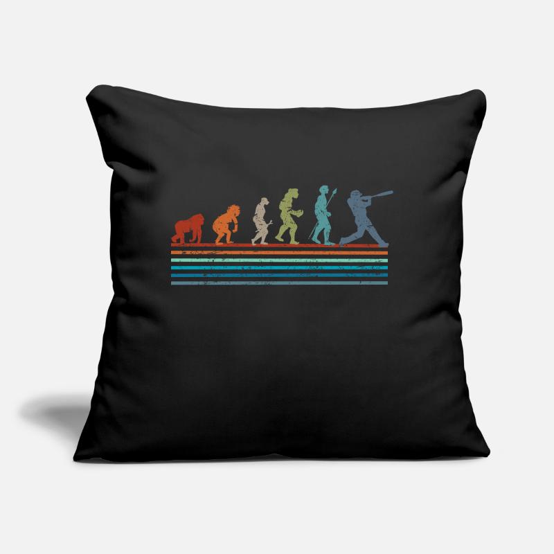 Évolution rétro vintage baseball Coussin et housse de 45 x 45 cm