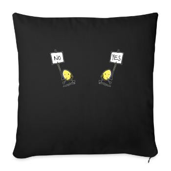 Yes No - Sofa pillow with filling 45cm x 45cm - black - Front
