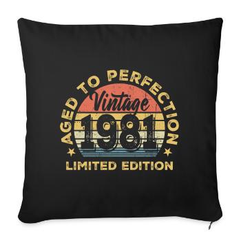 Vintage 1961 Limited Edition - Sofa pillow with filling 45cm x 45cm - black - Front