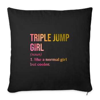 triple saut - Coussin et housse de 45 x 45 cm - noir - Devant